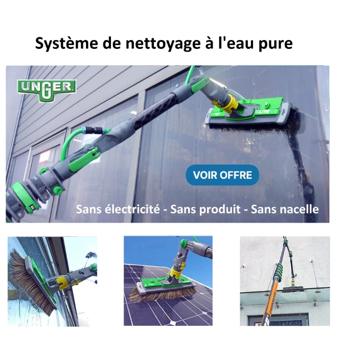 Nettoyeur Vitre extérieur et Panneaux solaire : Unger nettoyeur vitre eau pure