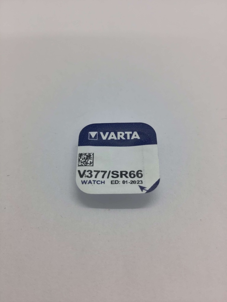 Pile Varta bouton : SR66 - 1.55V - ø6.8x2.6mm - V377