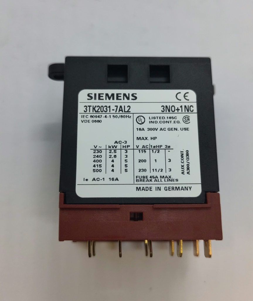 Contacteur Schütz 3TK2031-7AL2 - 3NO+1NC - Universel - Siemens