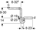 Tuyau d'écoulement sous évier avec siphon - 1 1/2" - 152.800.06.1 - Geberit