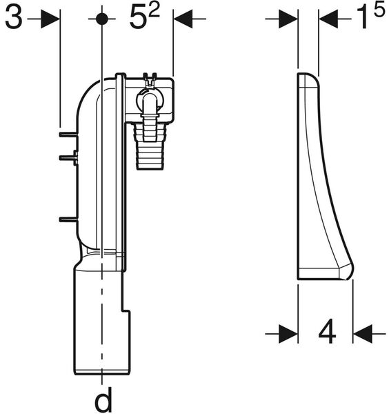 Siphon mural Buanderie - 152.237.00.1 - Lave-Linge & Sèche-Linge - Geberit