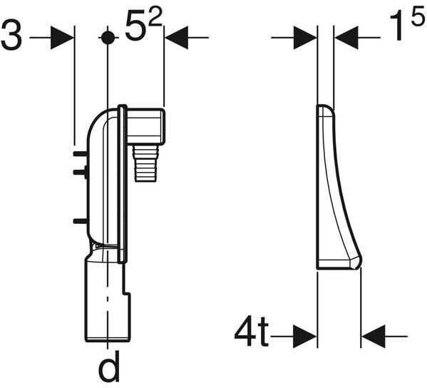 Siphon mural Buanderie - 152.236.00.1 - Lave-Linge - Geberit