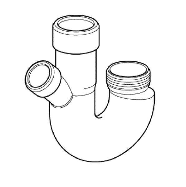 Siphon évier avec raccord lave-vaisselle 
