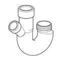 Siphon évier avec raccord lave-vaisselle 
