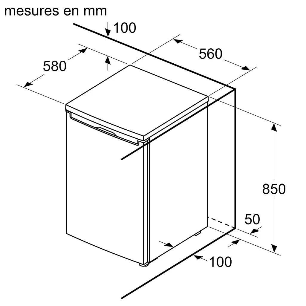 Congélateur Bosch indépendant_82 litres_ blanc_85x56x58cm
