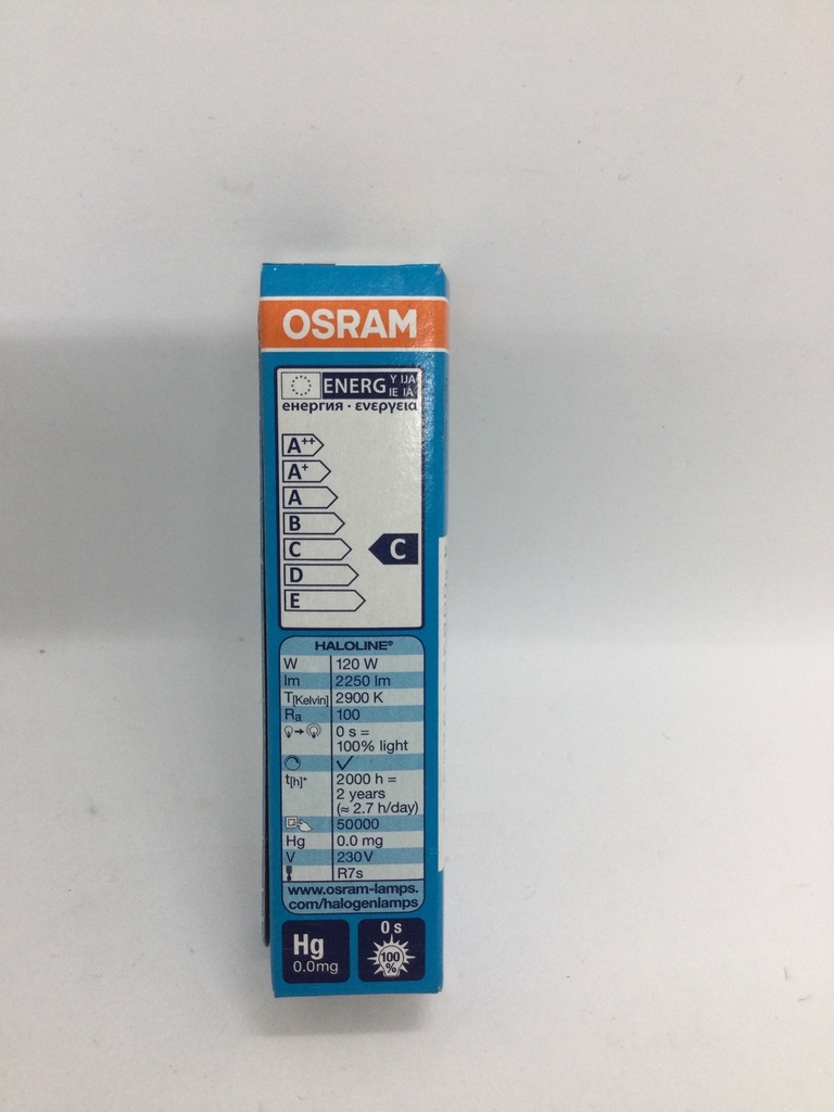 Ampoule halogène R7s 120W (=150W) - 230V - 74.9mm - Osram