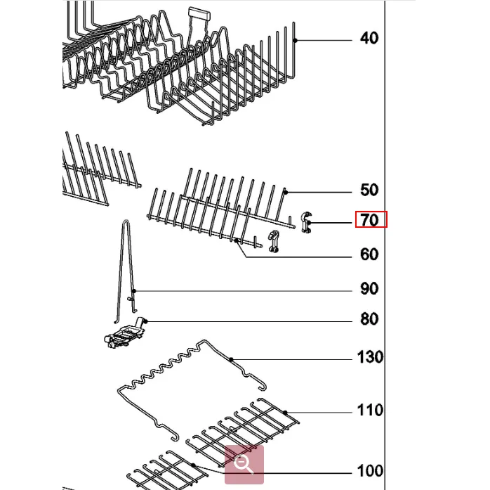 Fixation de retenu lave-vaisselle Miele 7506590.webp