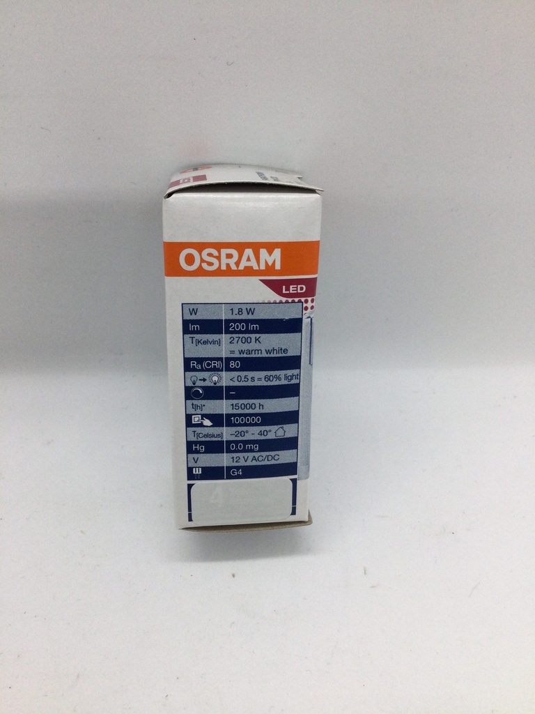 Ampoule Led G4 1,8W (=20W) - 12V - 200lm - Osram