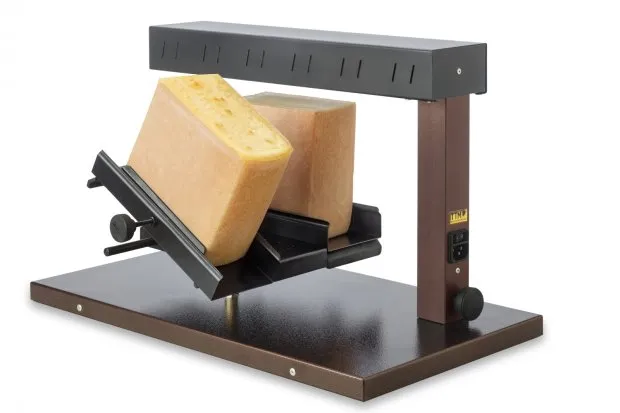 Four à raclette pour 2 demi-fromages de forme carrée