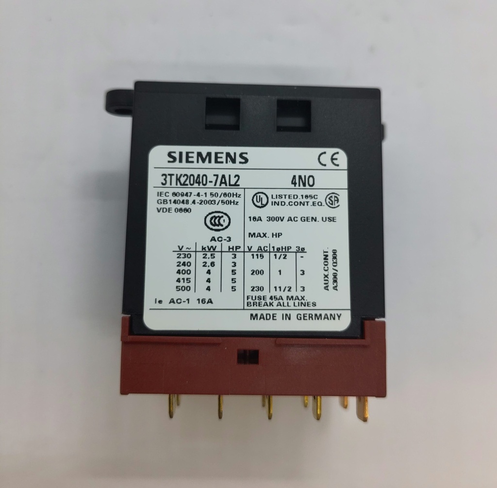 Contacteur Schütz 3TK2040-7AL2 - 4NO - Universel - Siemens