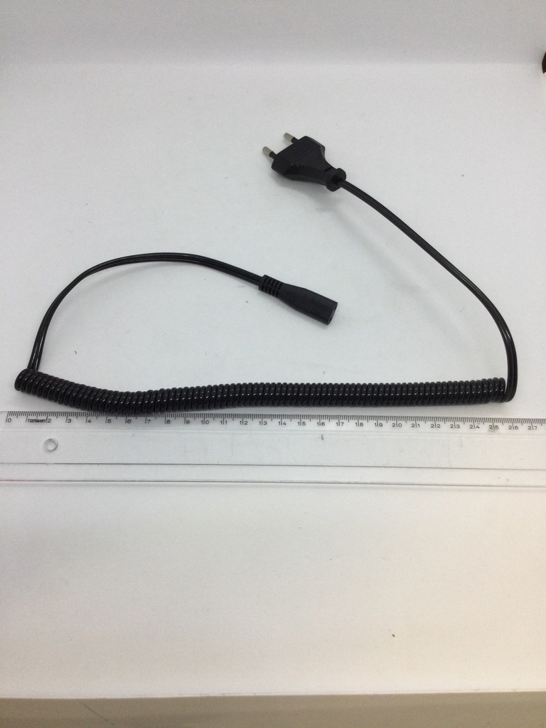 Câble spirale fiche Suisse T11 - 2x0.75mm - 1.8 mètre