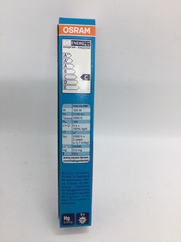 Ampoule halogène R7s 160W (=200W) - 230V - 114.2mm - Osram