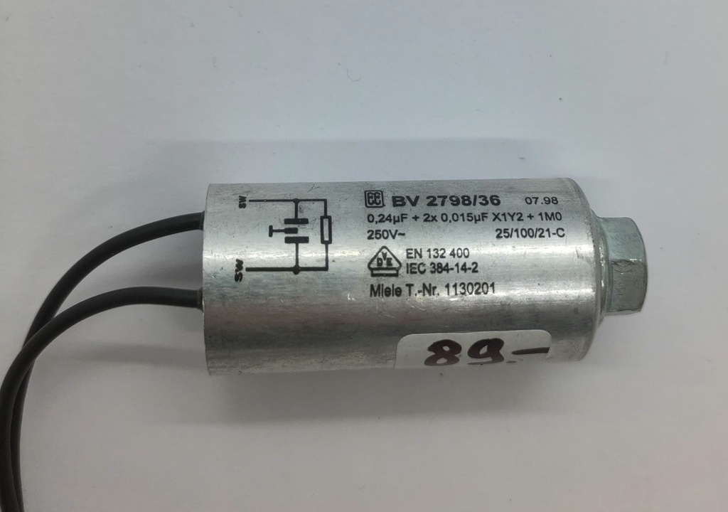 Filtre antiparasite 0.24uF + 2x0.015uF Miele 1130201