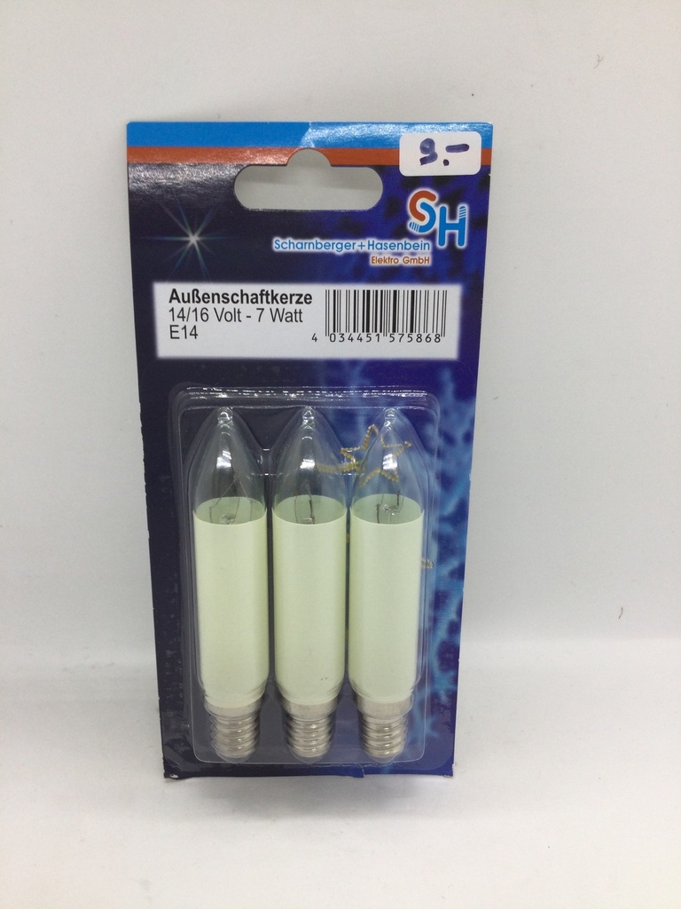 Kit 3 ampoules halogène (bougie) - E14 - 7W - 14/16V - Universel