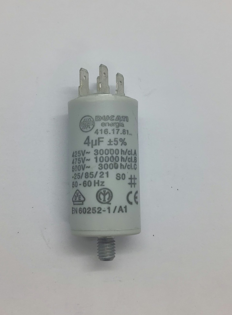 Condensateur Ducati (vissé) - ø30 x 58mm - 4uF - 450Vac - Universel
