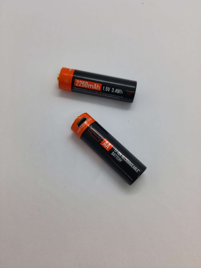 Batterie Li-ion (2x) - NRB - L2250 - Micro USB - AA - 1.5V - 2250mAh - 14x50mm 