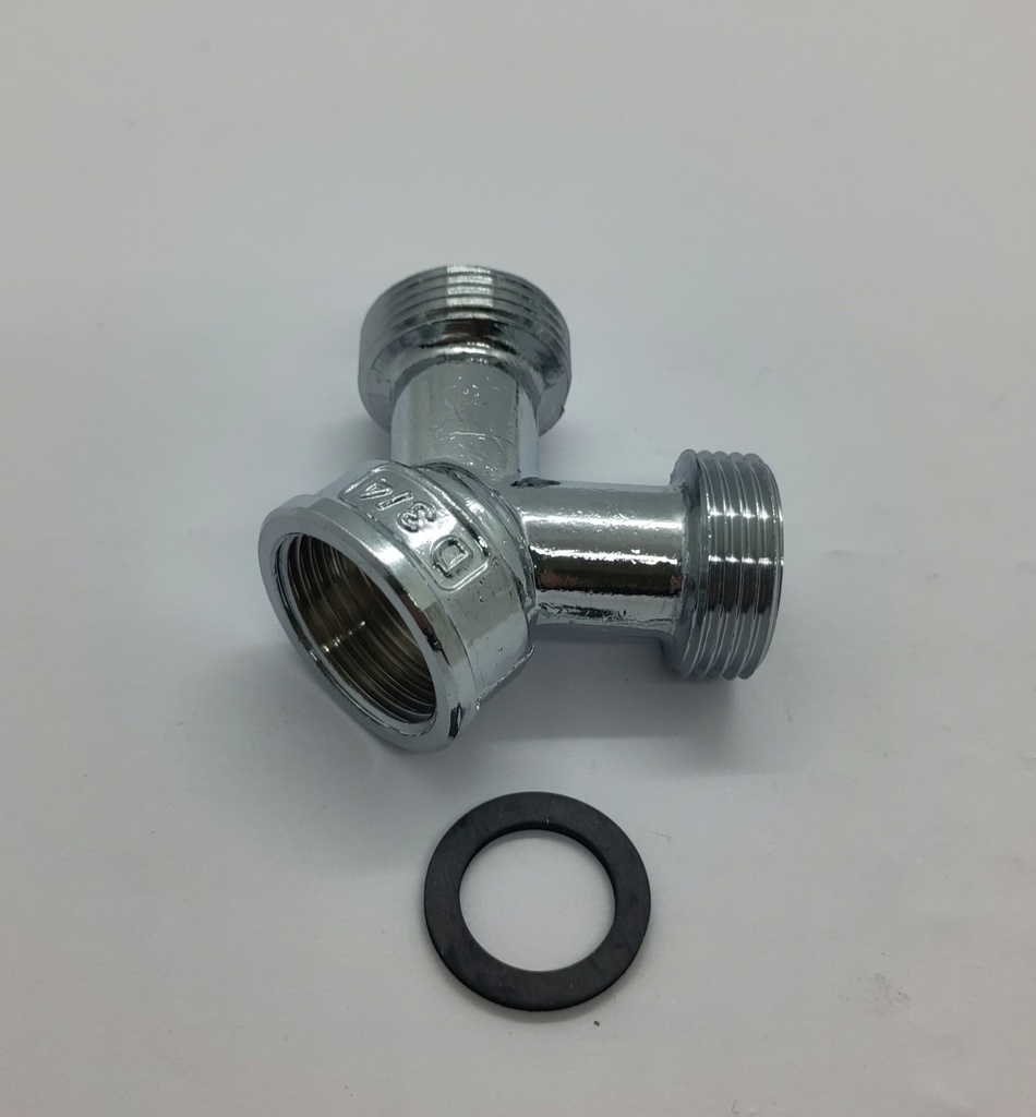 Raccord double 3/4" avec joint - chromé - Universel