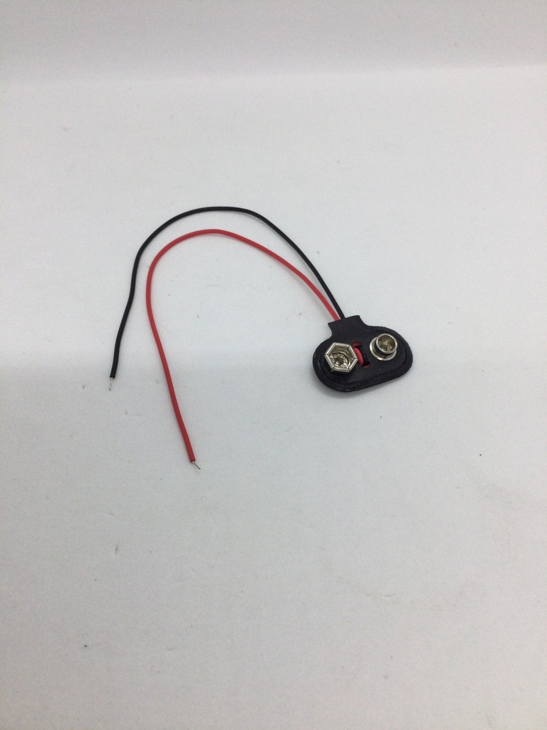 Câble connecteur piles 9V - perpendiculaire - 17cm