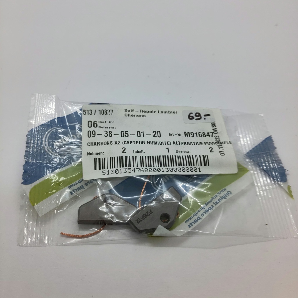 Charbon contact tambour sèche-linge Miele 5153702 / 4490382