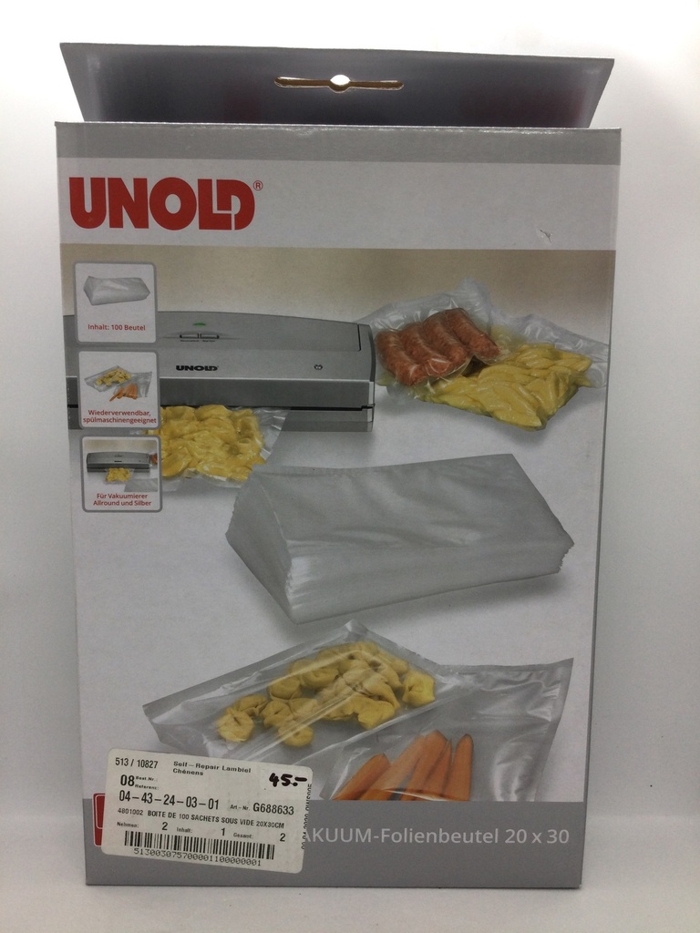 100 sachets de mise sous vide - 200x300mm - 4801002 - Unold