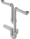 Tuyau d'écoulement double sous évier avec siphon - 1 1/2" 152.804.06.1 - Geberit