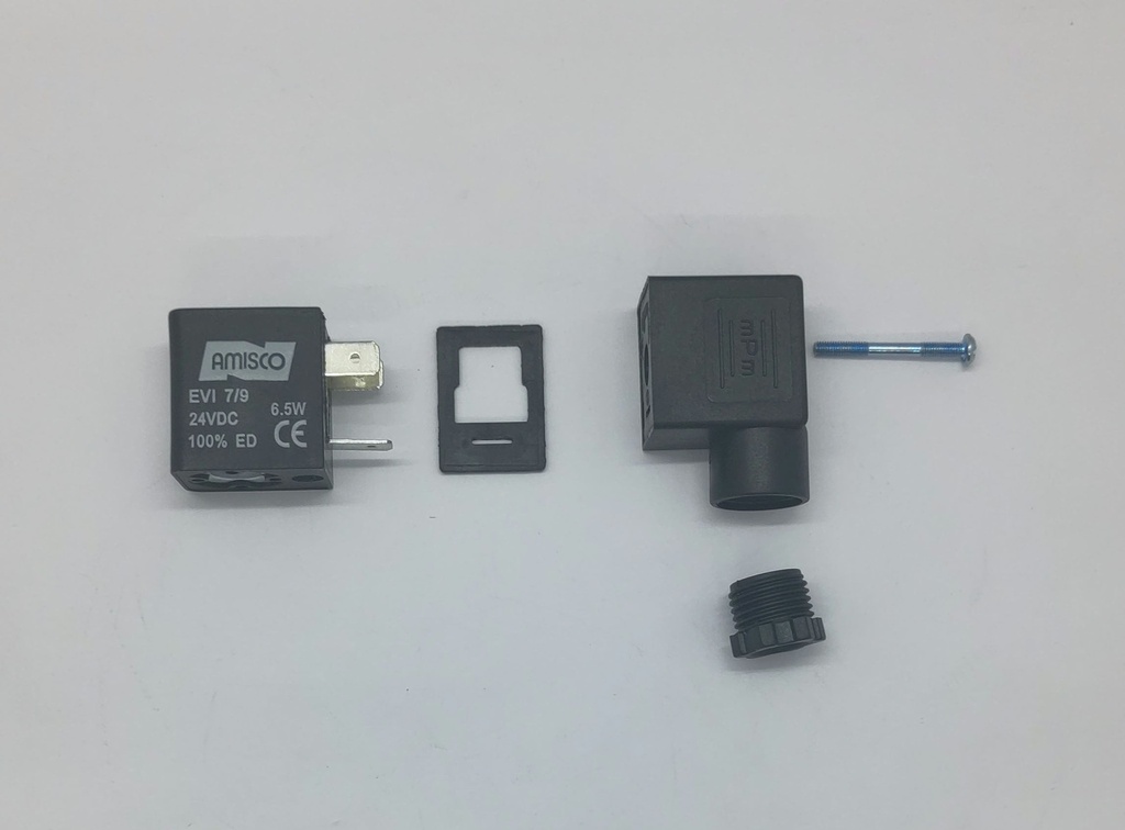 Kit Bobine 22x28x29mm ø8mm - 24V - avec joint et fiche femelle - Universel