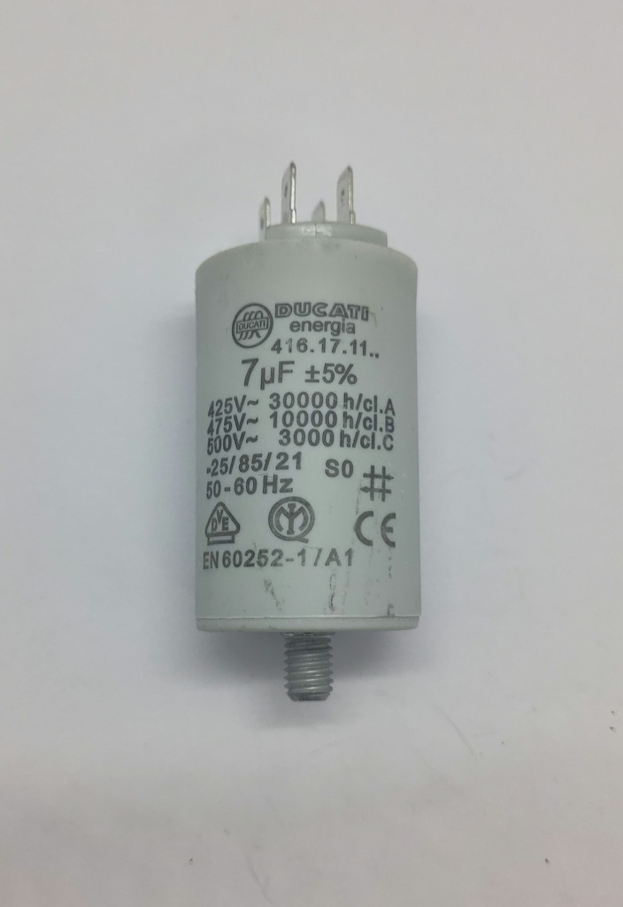 Condensateur Ducati (vissé) - ø36 x 62mm - 7uF - 450Vac - Electrolux / 