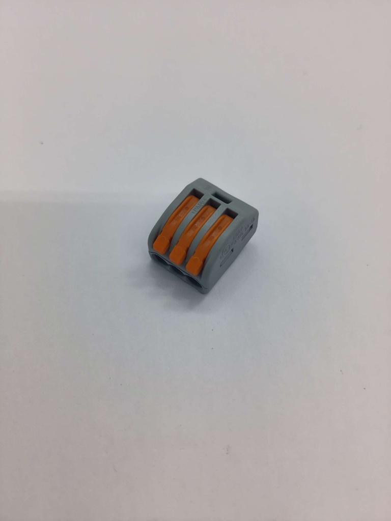 Borne raccordement connexion Wago 3 voies 222-413