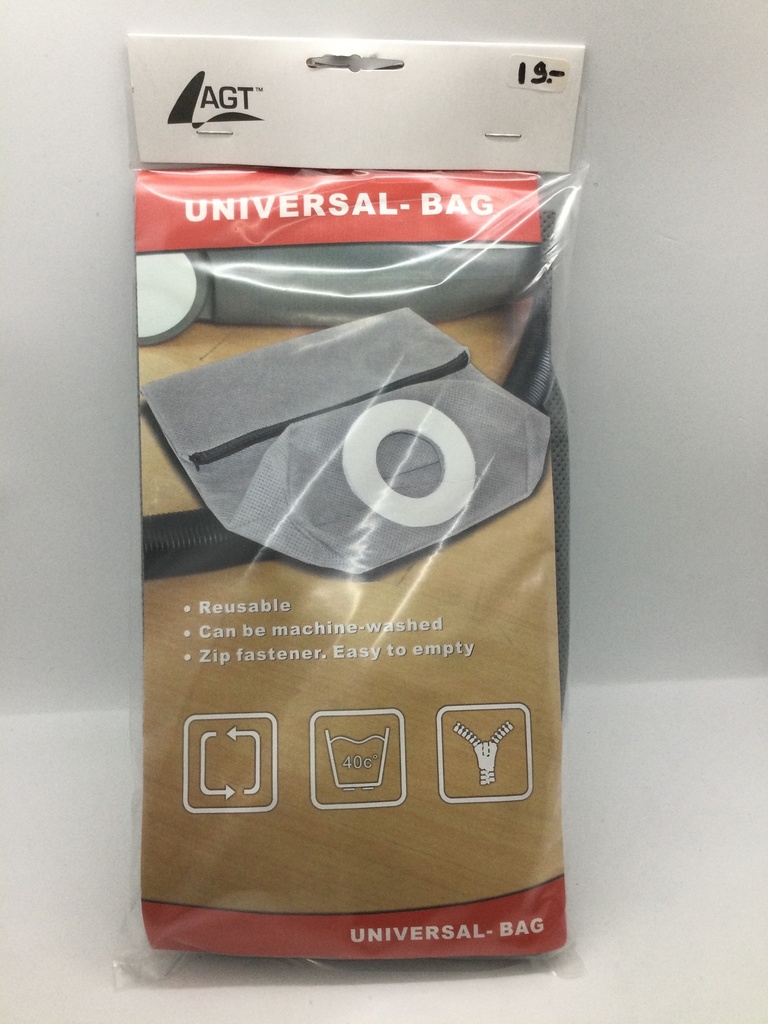 Sac aspirateur en tissu avec fermeture éclair lavable