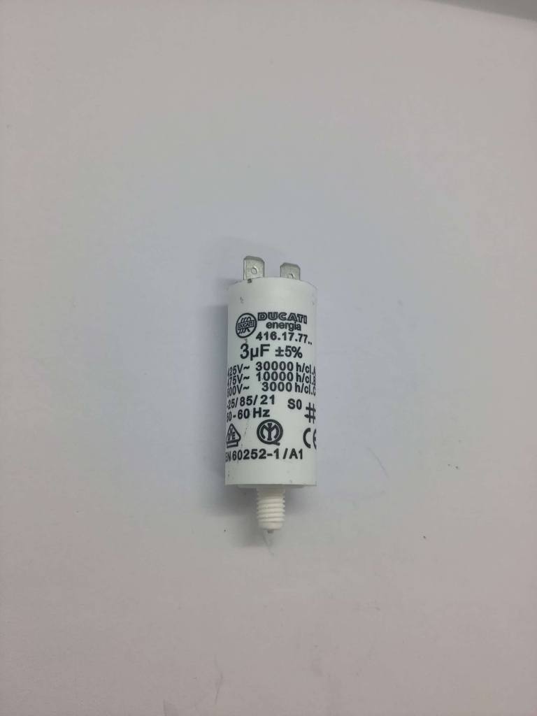 Condensateur Ducati (vissé) - ø25x 56mm - 3uF - 425Vac - Universel