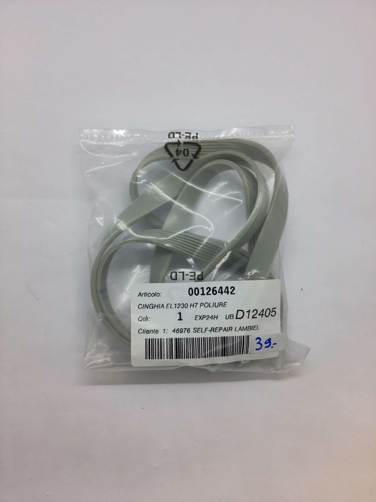 Courroie Poly V (rainure) 1230 H7 x 11.2mm - Universel