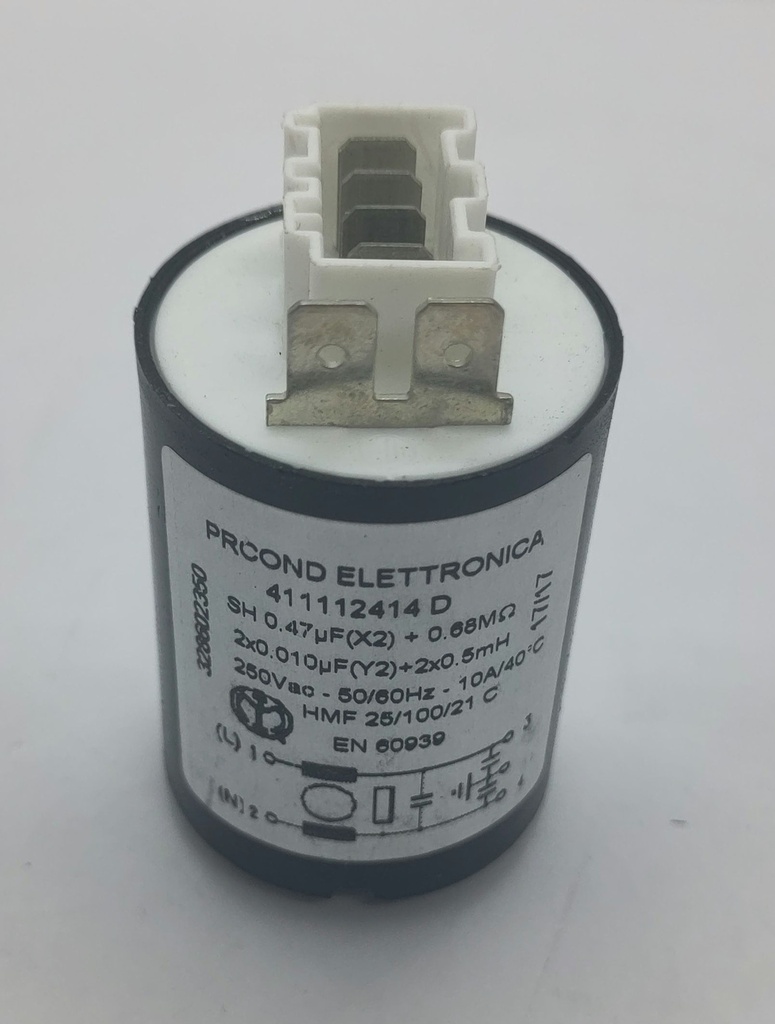 [#D336041] Filtre antiparasite - 0.47uF(X2) + 2x0.010uF (Y2) - Electrolux / Universel