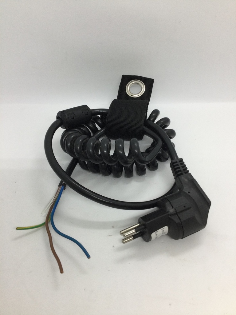 Câble (3x1.5mm / CH type 12 coudé) - spirale - 120x200cm - Universel