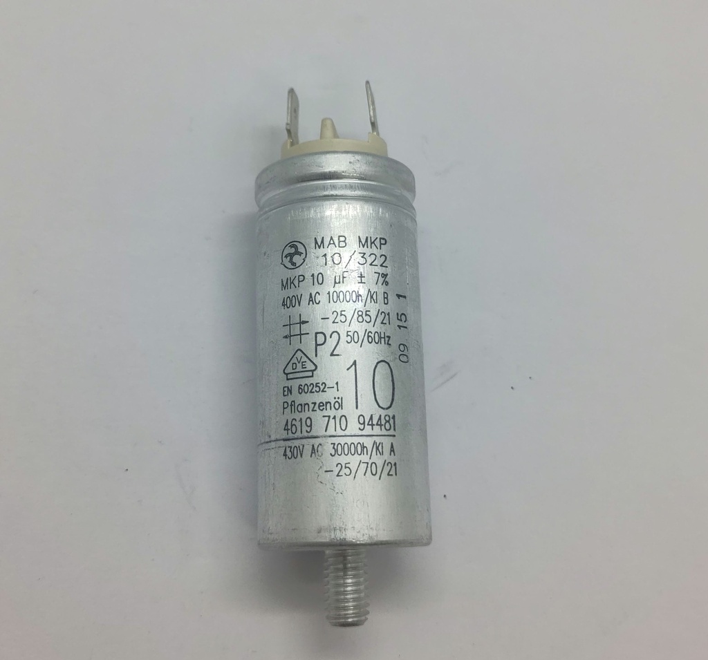 Condensateur MAB MKP (vissé) - ø30 x 77mm - 10uF  - Bauknecht / Universel