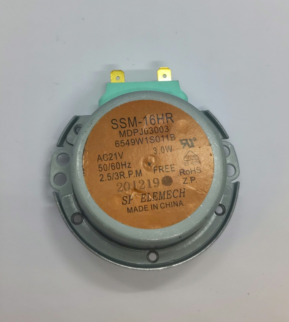 Moteur d'entraînement SSM16HR - 21V 3W 2.5/3 tr/min. - Micro Onde - Universel