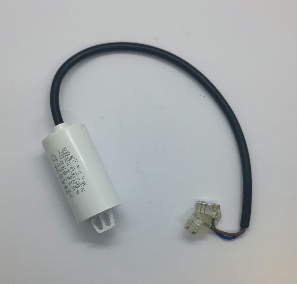 Condensateur CBB65 (clipé) - ø32 x 66mm - 4uF - 450Vac - Universel