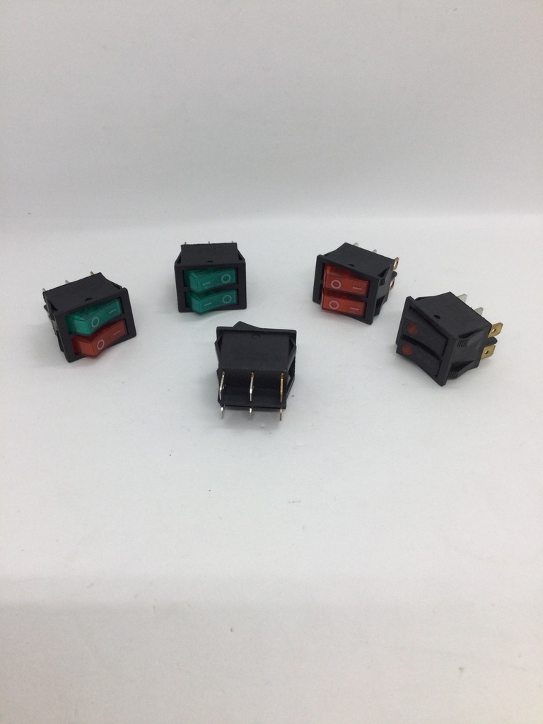 Interrupteur double on/off - (31x25mm) 6 pins - 16A (max.) - 250V - KCD3-2