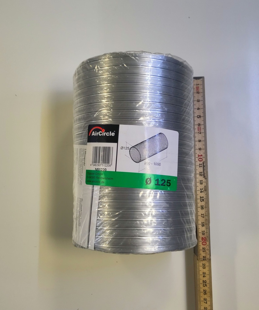 Gaine Aluminium ø125mm x 1 mètre - N51220 - Hotte - Universel