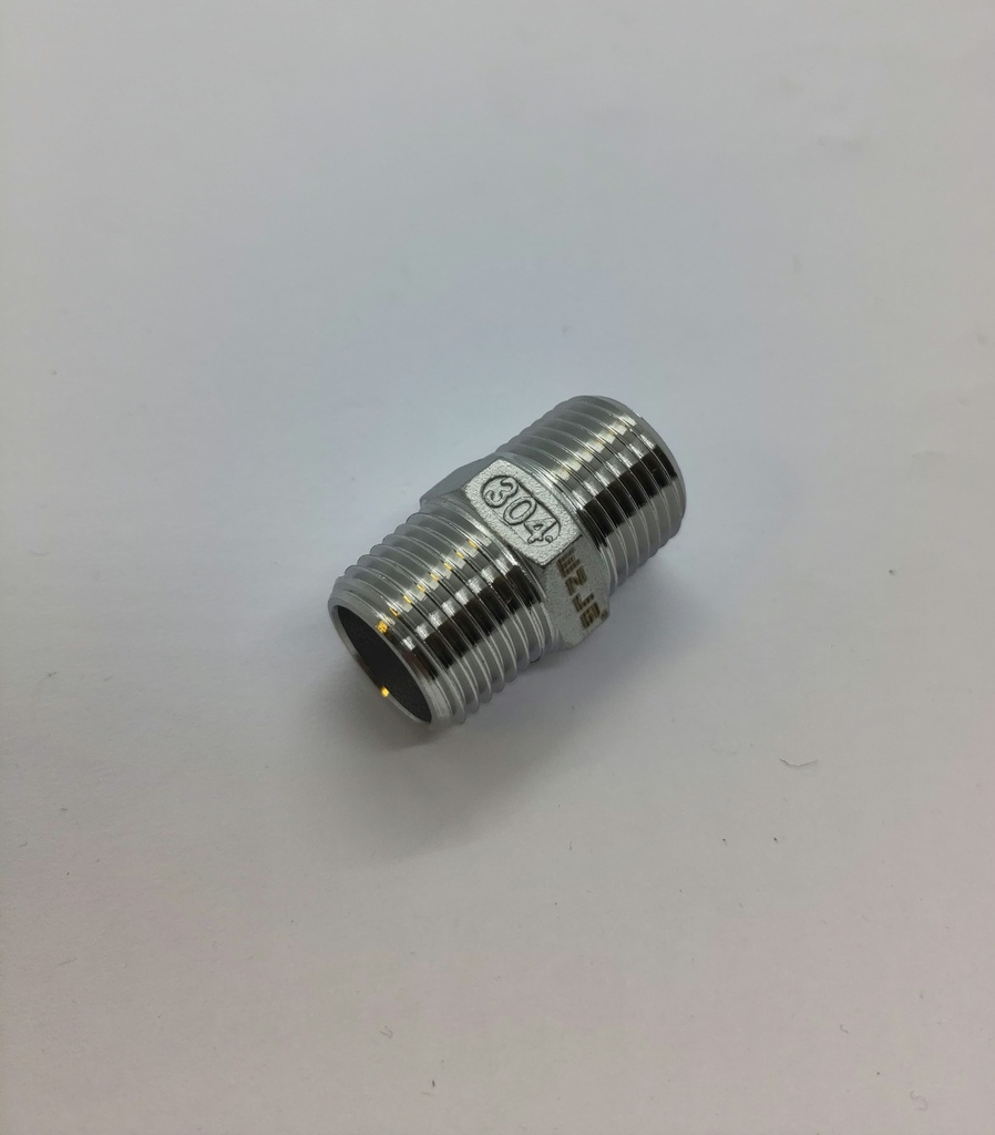 Raccord acier inox mâle 1/2" x  mâle 1/2"