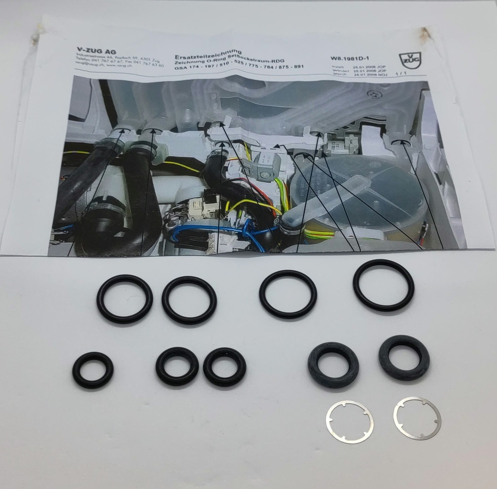 Kit o-ring / joint - vase régénération - W81985 - lave-vaisselle - V Zug