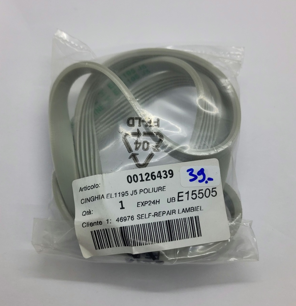 Courroie Poly V (rainure) 1195 J5 x 11.5mm - Universel - gris