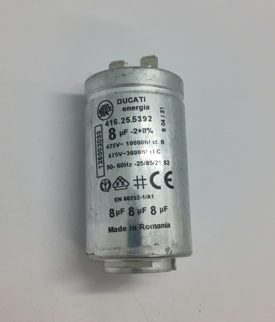 Condensateur Ducati (clipé) - ø35 x 70mm - 8uF - 450Vac - Universel