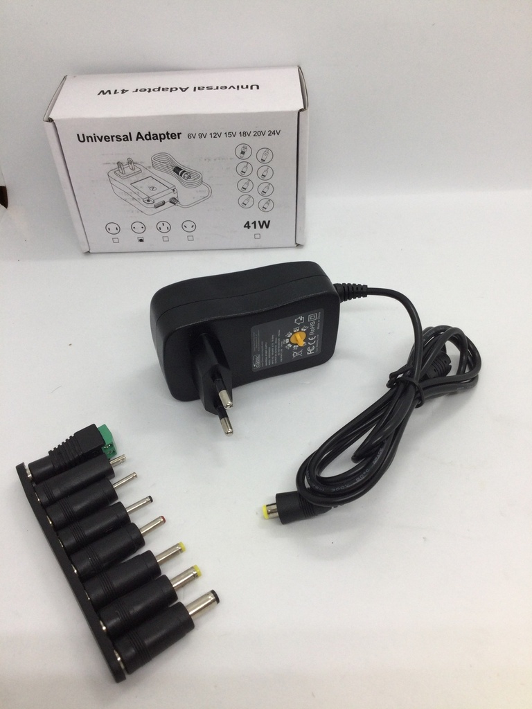 [#W116021] Chargeur Universel 6V à 24V + kit embout - 2000mA (max) 41W - 5.5mm - PSE50348