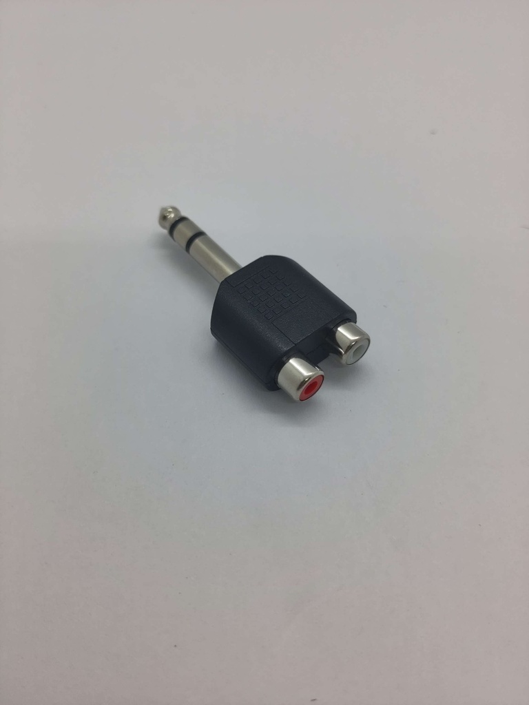 Adaptateur fiche 6.35mm (mâle) et 2x RCA (femelle) - Universel
