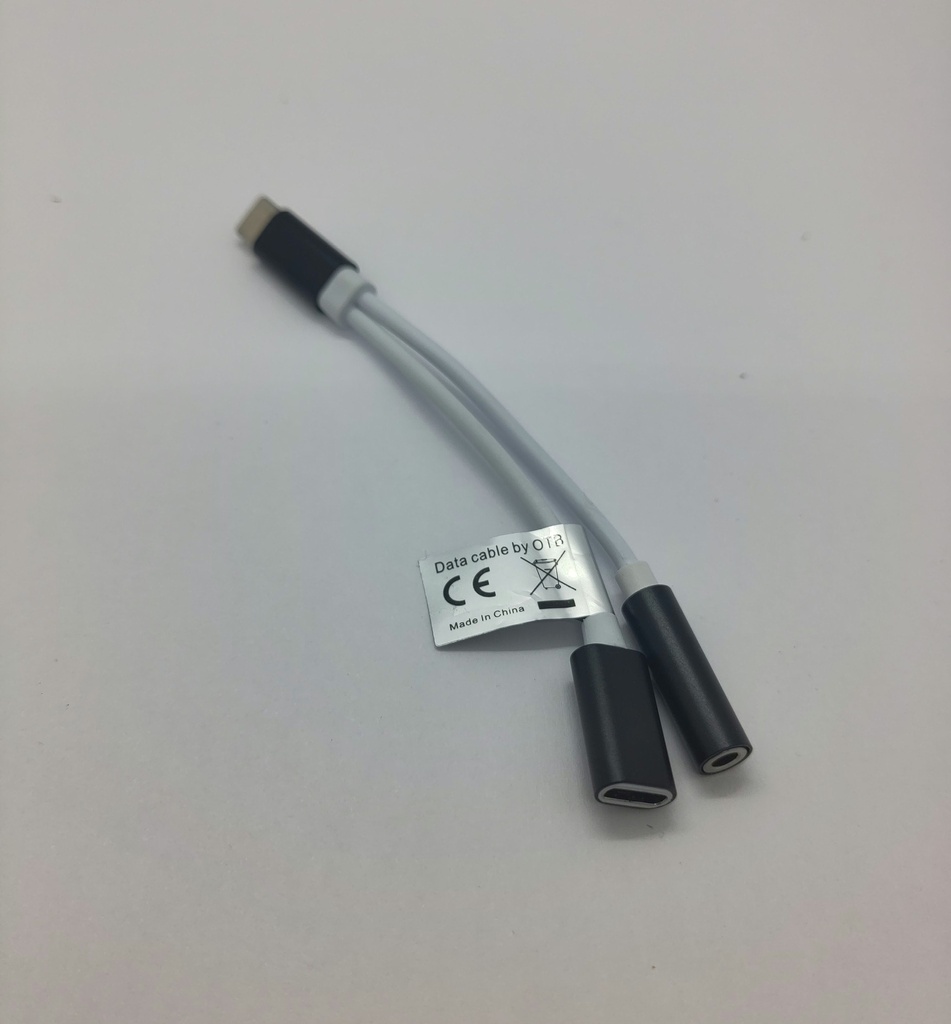 Adaptateur avec mini câble USB-C à fiche jack & USB-C  femelle - OTB / Universel