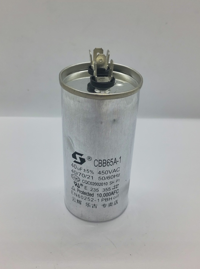 Condensateur CBB65A-1 - ø50 x 103mm - 40uF - 450Vac - Universel