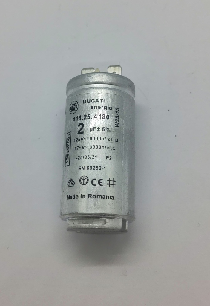 Condensateur Ducati (clipé) - ø30 x 68mm - 2uF - 425Vac - Electrolux / Universel