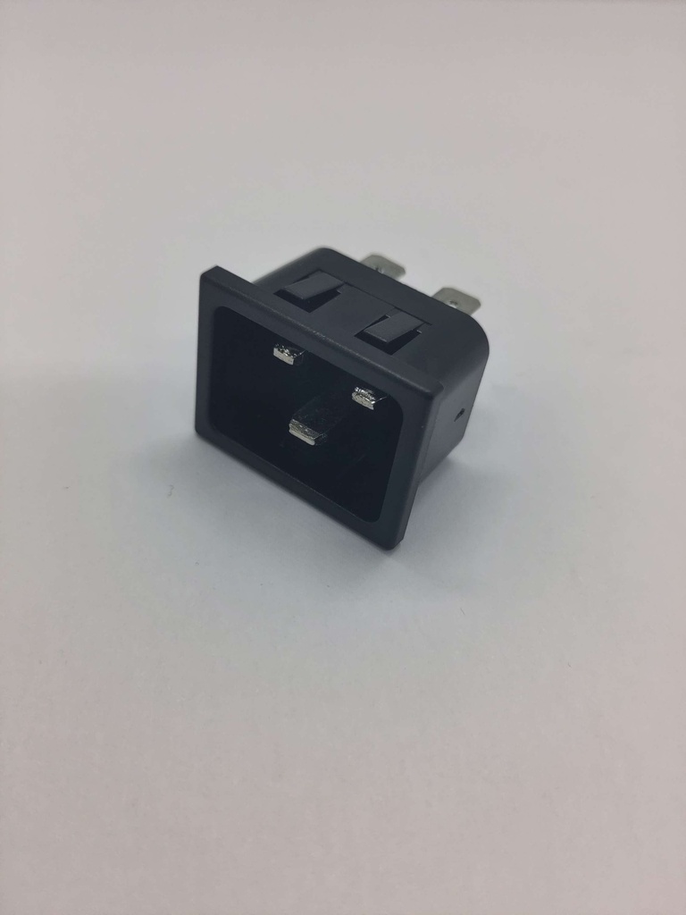 Fiche mâle carré - (3 broches 6.3mm)  16A / 250V - Universel