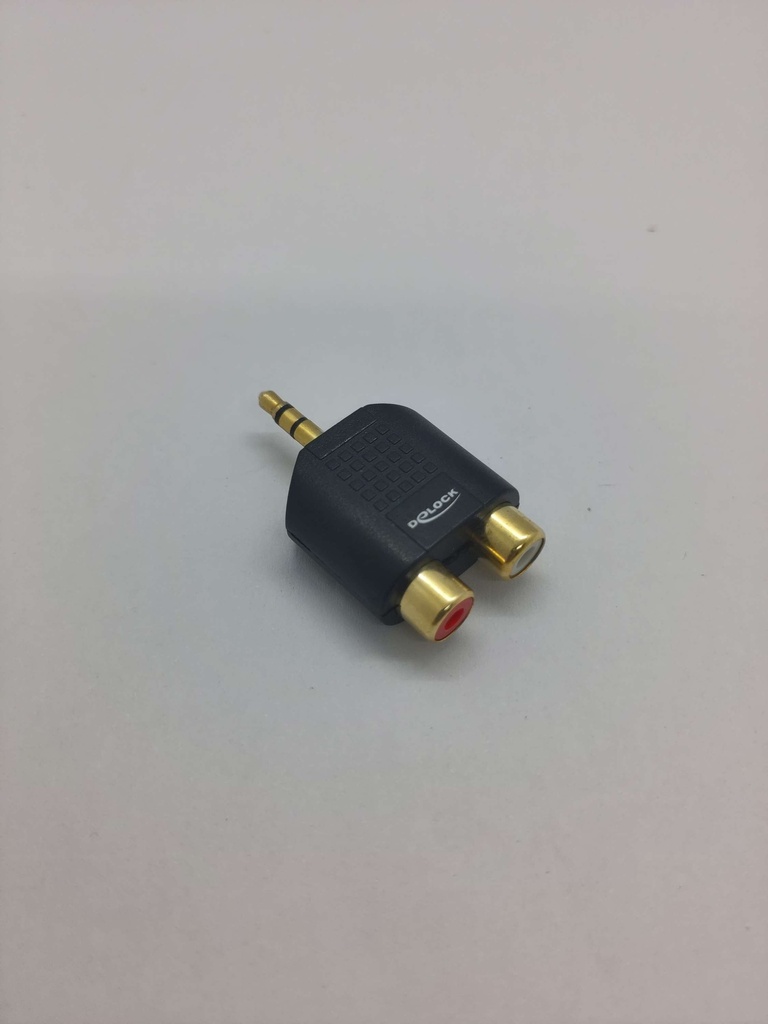[#H423252] Adaptateur fiche jack 3 pin 3.5mm (mâle) et 2x RCA (femelle) - Universel