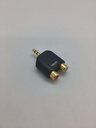 Adaptateur fiche jack 3 pin 3.5mm (mâle) et 2x RCA (femelle) - Universel